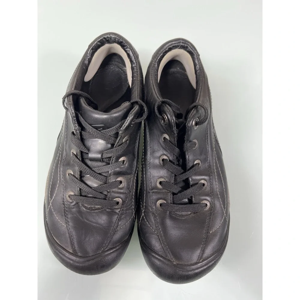 KEEN‎ Black Leather Walking Shoes Men's 7 Lace Up Comfort Casual